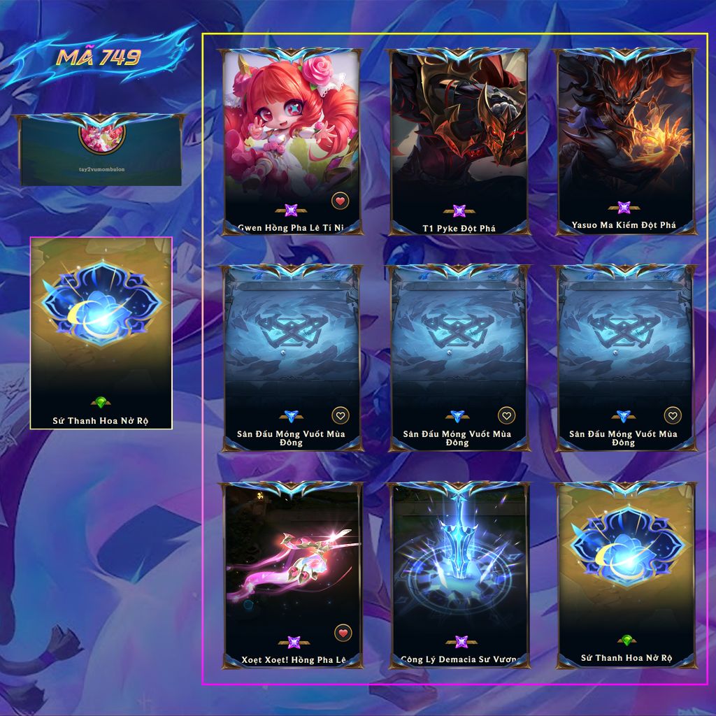 Yasuo Ma Kiếm Đột Phá + T1 Pyke Đột Phá + Gwen Hồng Pha Lê Tí Nị