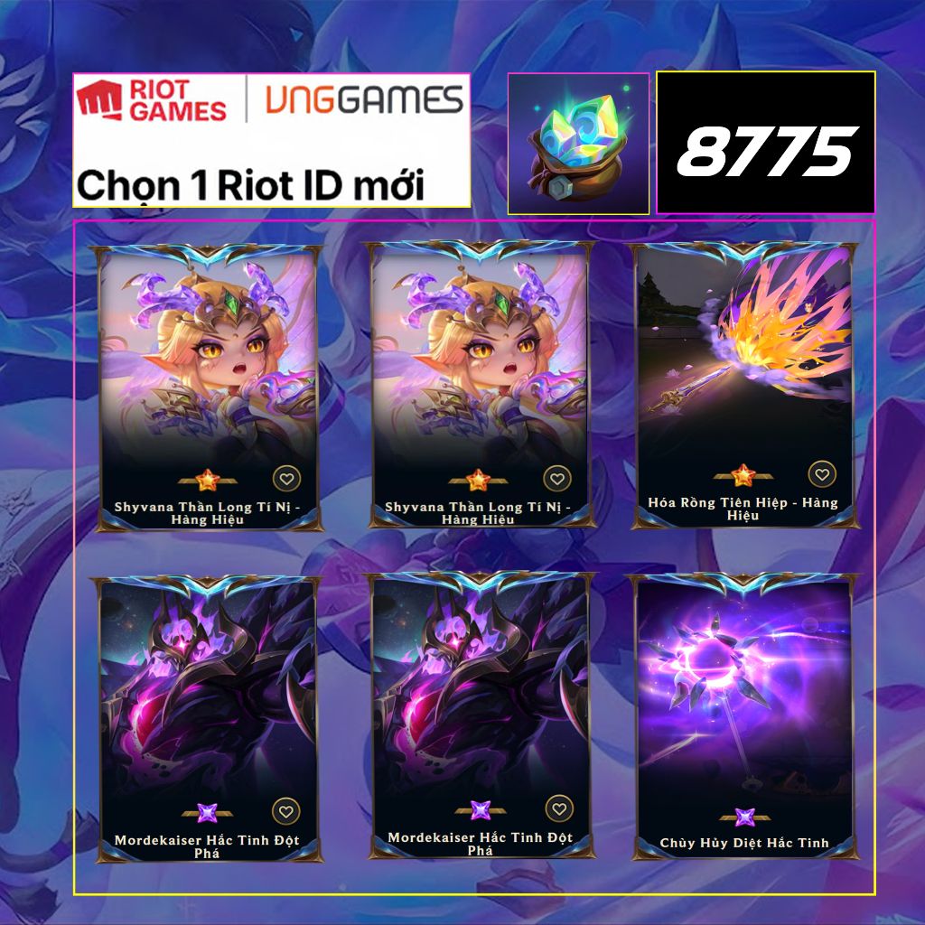 Acc TFT Shyvana Thần Long Tí Nị Hàng Hiệu + Mordekaiser Hắc Tinh Đột Phá