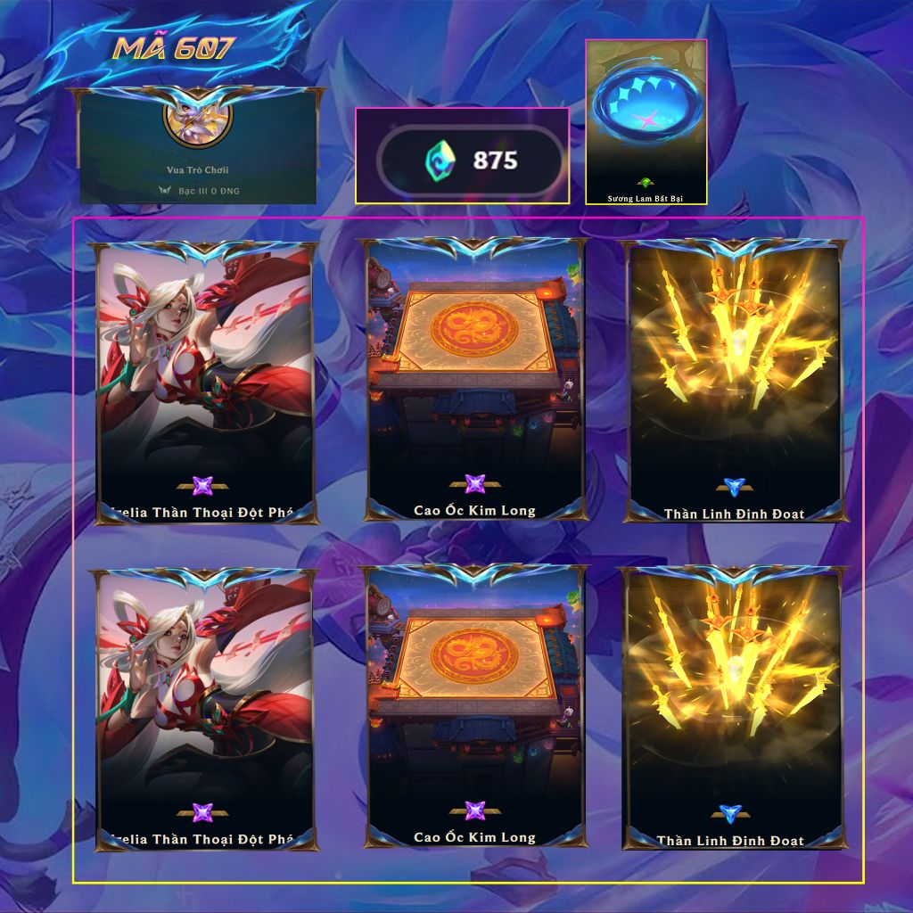 Acc TFT Irelia Thần Thoại Đột Phá + Cao Ốc Kim Long